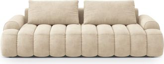 CXL by Christian Lacroix Sof&aacute; cama con ba&uacute;l de almacenaje 4 plazas terciopelo beige claro