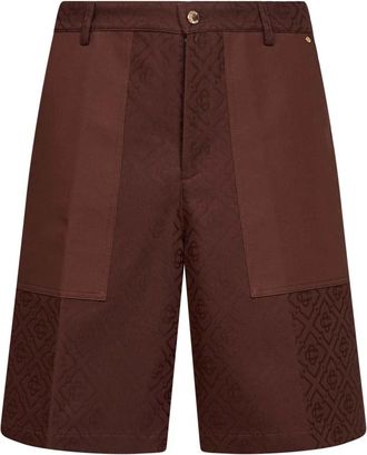 Casablanca Monogram Cargo Shorts - Heren - Korte Broeken - Bruin - S - Katoen - Korte Broeken
