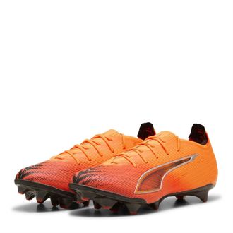 Puma Unisex Accessories Ultra 6 Carbon Firm Ground Football Boots in Heat Fire- Bla - Red - Size UK 6.5