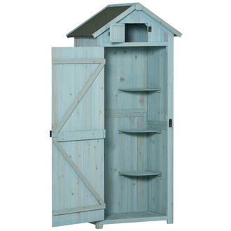 OUTSUNNY Armario de jard&iacute;n 77x54.2x179 cm azul claro