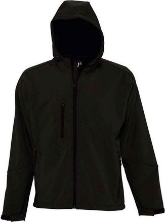 SOLS Heren Replay Soft Shell Jas met capuchon (Zwart)