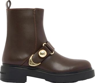 A|X Armani Exchange Botines con tira con logo - Shoes - Mujer - Marr&oacute;n - 38 EU