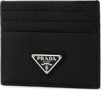 Prada Mens Black Leather Card Holder Nero Vitello Portafogli Wallet