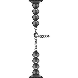 Posh Tech Lover Heart Bracelet Apple Watch Watchband in Black at Nordstrom, Size 44Mm