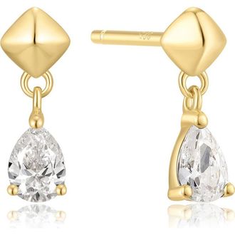 Ania Haie Pyramid Drop Earrings in Shiny Gold at Nordstrom