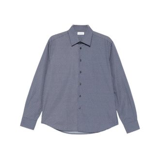 Ferragamo Shirt Ferragamo - Heren - Casual Overhemden - Blauw - XL - Leer - Overhemden