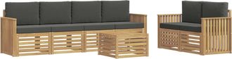 vidaXL Conjunto De Sof&aacute;s De Exterior 7 Uds. Blanco Y Antracita Vidaxl
