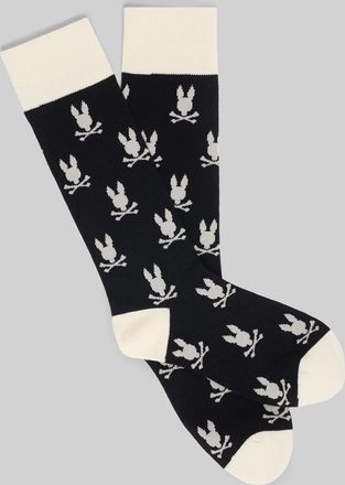 Psycho Bunny Mens All Over Bunny Dress Sock 002 BLACK 2 / O/S