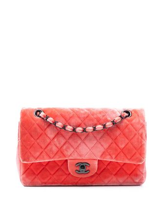 Chanel 2014-2015 Medium Classic Velvet Double Flap shoulder bag - Red