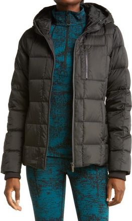 Zella Responsible Down Hooded Jacket in Black at Nordstrom, Size Medium