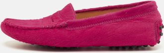Tod's Tods Size 35.5 Pink Calf Hair Penny Loafers