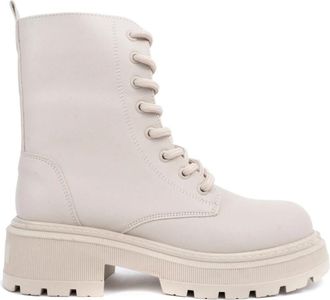 Endless Beige Enkellaarsjes - Dames - Veterlaarzen - Beige - 39 EU - Schoenen