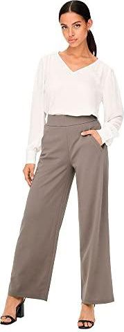 Pantalon Large Femme à Taille Haute – Coupe Fluide, élastique à La Ceinture, Style Décontracté élégant Pour L’automne