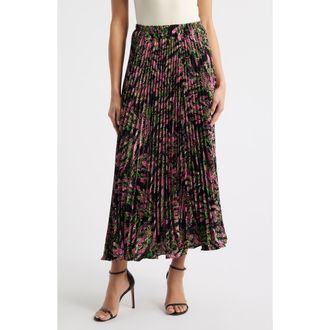 Nikki Lund Luca Pleated Midi Skirt in Pink at Nordstrom, Size X-Large