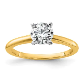 Diamond2Deal 14k Gold Lab Grown Diamond Engagement Ring 1Ct Clarity- VS Color- G-H