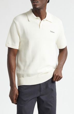 Palmes Embroidered Logo Organic Cotton Polo Sweater in Off-White at Nordstrom, Size X-Large