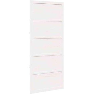 vidaXL Vidaxl - Puerta De Granero Blanco 90 X 208 Cm Madera Maciza De Pino