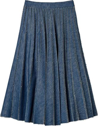 Twin-Set Gonna denim plissettata - Blu