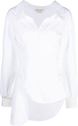 Alexander McQueen wrap style shirt - women - Silk/Cotton - 40 - White