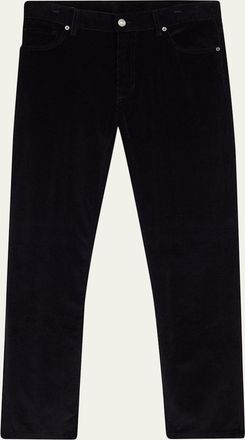 Ermenegildo Zegna Mens Dark Gray Corduroy Straight-Leg Jeans