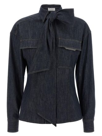 Brunello Cucinelli Shiny Flap Detail Shirt