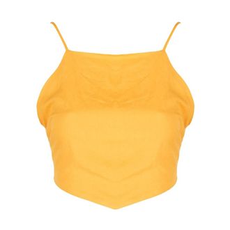 Patrizia Pepe Dames, Tops, Oranje, Maat: S Linnen