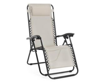 BIZZOTTO Silla Plegable Wayne Gris Claro - 163x65x110 Cm