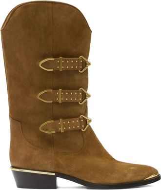 Isabel Marant Stivali Mexia con fibbie borchiate - Marrone