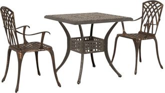 vidaXL Garden Table Set 3 pcs Bronze Cast Aluminium vidaXL