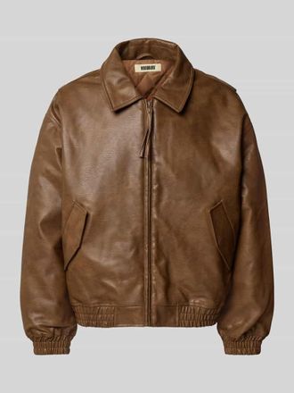 Woodbird Jacke in Leder-Optik Modell Bao in Dunkelbraun, Größe S