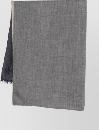 Brunello Cucinelli frayed edge two-tone rectangle scarf