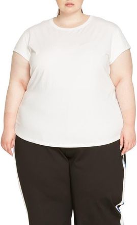 Universal Standard Ashley Cap Sleeve Cotton T-Shirt in White at Nordstrom, Size Medium