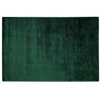 Beliani Beliani - Alfombra De Viscosa Verde Oscuro 140 X 200 Cm Pelo Corto Sala De Estar Gesi Ii