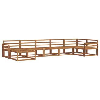 vidaXL Conjunto De Sof&aacute;s De Exterior 7 Pcs Natural Vidaxl