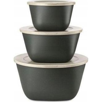 Koziol Conjunto De Cajas De Almacenamiento Para Cocina Beige Negro