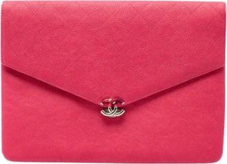 Chanel Pre-owned Quilted Caviar Leather Clutch - Dames - Vintage Clutch - Roze - ONE Size - Vintage