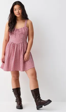 Twik Womens Patterned fit-and-flare short dress