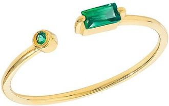 Tiramisu 14K Over Silver 0.14 Ct. Tw. Lab Created Emerald Bypass Ring