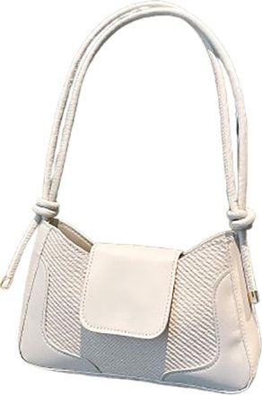Generic Womens Classic Shoulder Bag, Soft PU Crossbody Bag, Exquisite Handbag, Adjustable Shoulder Strap, Suitable for Parties and Dinners (White,23 * 6 * 14c
