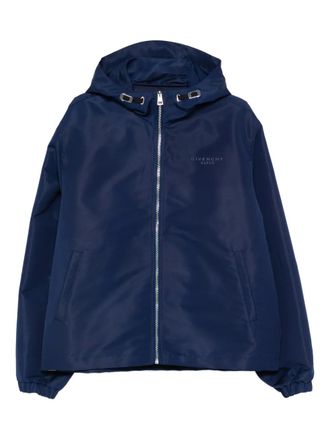 Givenchy hooded windbreaker - men - Polyester - L - Blue