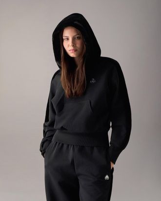 Moose Knuckles Womens Mixed Media Bunny Hoodie