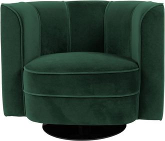 Dutchbone Sillón de terciopelo suave en verde