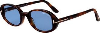 Tom Ford Iggy Zonnebril - Dames - Zonnebrillen - Bruin - 49 MM - Accessoires