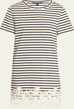 Veronica Beard Rhue Embroidered T-Shirt Dress