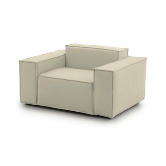 Dmora Sill&oacute;n Dbrogn, Sill&oacute;n, 100% Made In Italy, Sill&oacute;n Relax En Tela Tapizada, 160x95h70cm, Beige - Dmora