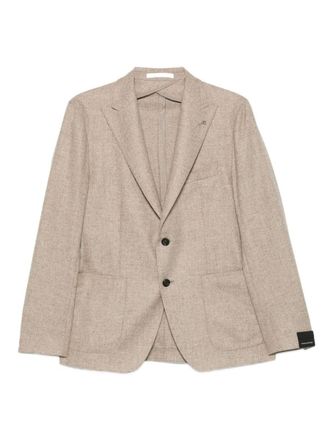 Tagliatore Taupe Blazer In Virgin Wool