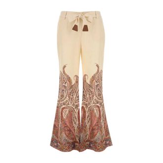 Zimmermann Broeken, Dames, Beige, S, Katoen, Rhiannon Flare Pant