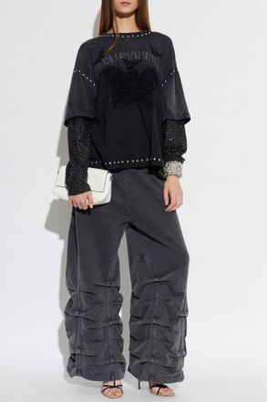 Blumarine Top With Applications, Womens, Black