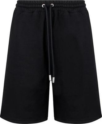 Off-white Logo-Geborduurde Katoenen Shorts - Heren - Korte Broeken - Zwart - S - Katoen - Korte Broeken