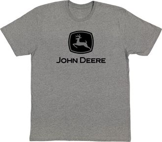 John Deere Mens Short Sleeve Graphic Tee Buck, Charcoal, Medium